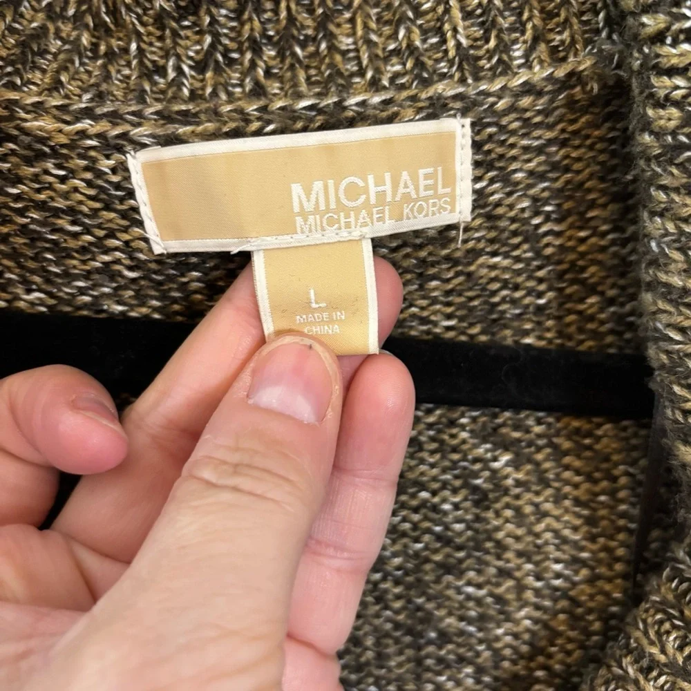 Michael Kors Brown Cowl Neck Sweater with Textured Knit